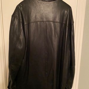 Men’s leather trench coat